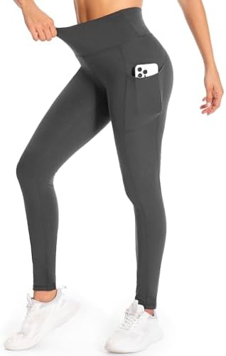 GymCope Vrouwen Leggings Hoge Taille Sportbroek met Telefoonzakken, Opaque Yoga Pants voor Vrouwen voor Yoga, Wandelen, Hardlopen en Mode.