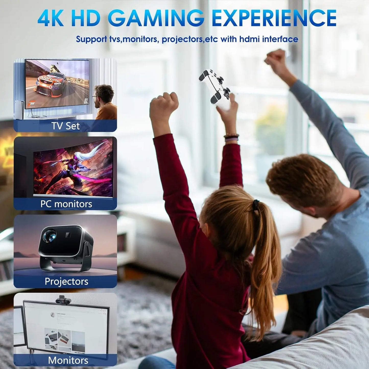 Wireless Retro Game Console, 40000+Games and 23 Emulators, Plug and Play 4K HD HDMI TV Game Stick, with Dual Wireless Controller