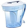 ZeroWater 7 cup water filter jug with advanced 5-phase filtering, water quality meter and water filter cartridge included, 1.7 litres