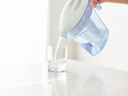 ZeroWater 7 cup water filter jug with advanced 5-phase filtering, water quality meter and water filter cartridge included, 1.7 litres