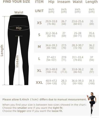 GymCope Vrouwen Leggings Hoge Taille Sportbroek met Telefoonzakken, Opaque Yoga Pants voor Vrouwen voor Yoga, Wandelen, Hardlopen en Mode.