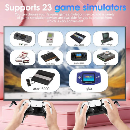 Wireless Retro Game Console, 40000+Games and 23 Emulators, Plug and Play 4K HD HDMI TV Game Stick, with Dual Wireless Controller