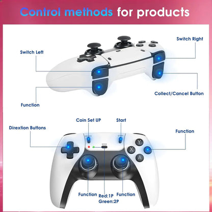 Wireless Retro Game Console, 40000+Games and 23 Emulators, Plug and Play 4K HD HDMI TV Game Stick, with Dual Wireless Controller