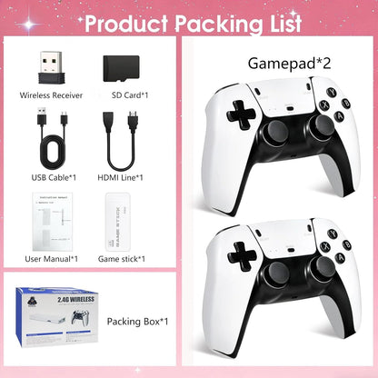 Wireless Retro Game Console, 40000+Games and 23 Emulators, Plug and Play 4K HD HDMI TV Game Stick, with Dual Wireless Controller